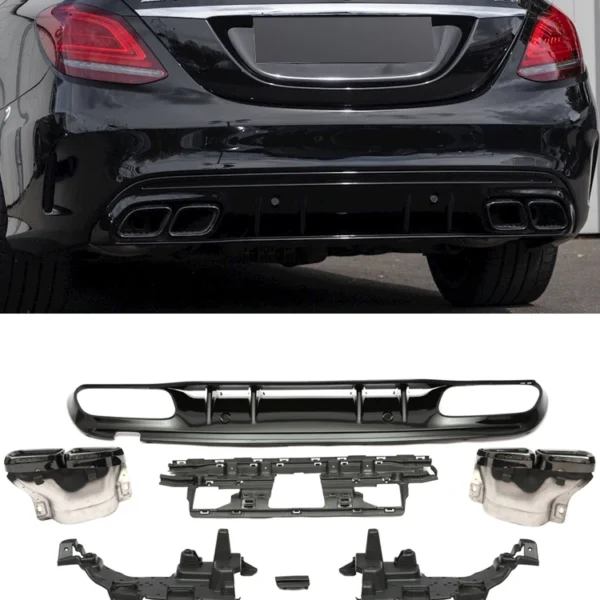 Mercedes W205 C63 BLACK AMG DIFFUSER