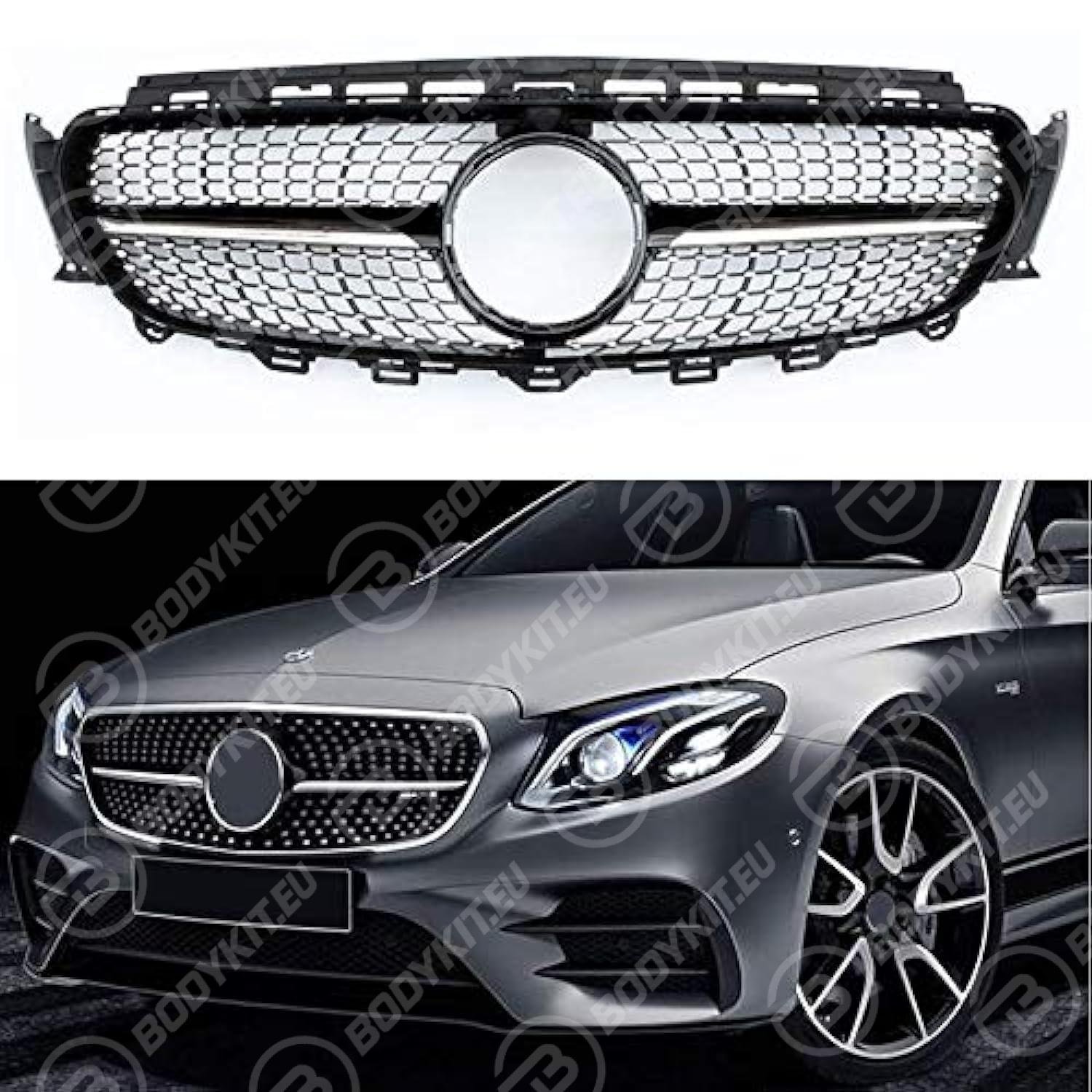 71hxoOOzAkL MERCEDES E-CLASS W213 / S213 / C238 DIAMOND GRILL CHROME / BLACK - Image 1