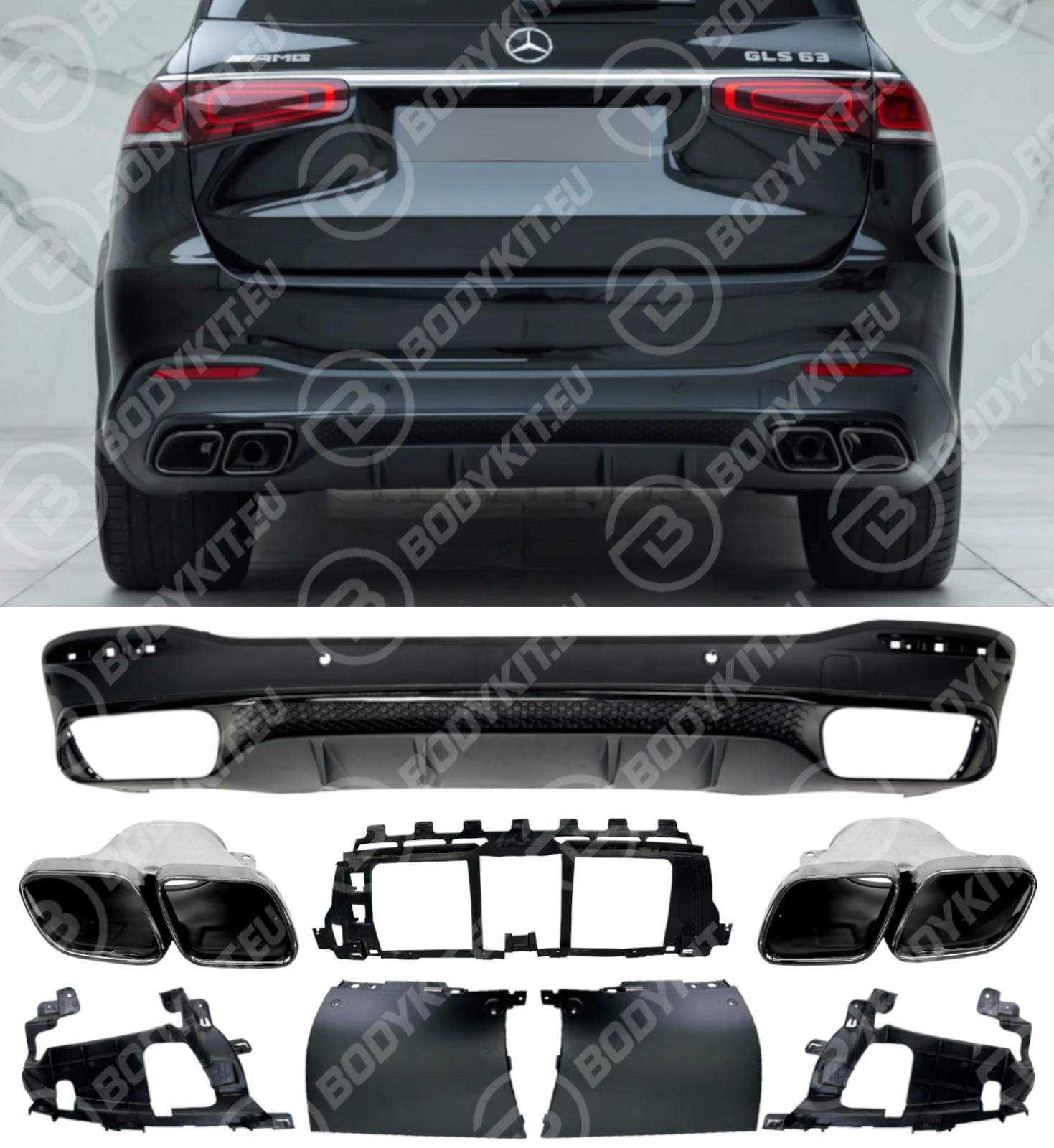 Processed By eBay with ImageMagick, z1.1.0. ||B2 MERCEDES GLS X167 GLS63 DIFFUSER BLACK 2020-2024 - Image 1