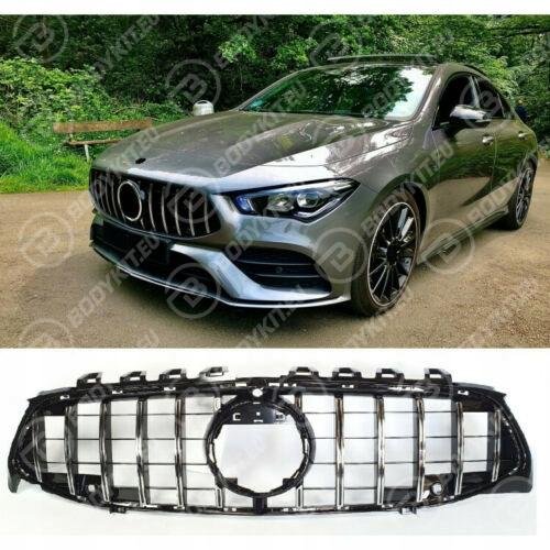 MERCEDES-CLA-W118-19-21-GRILL-GT-PANAMERICANA MERCEDES CLA-CLASS C118 / X118 CHROME / BLACK GT GRILL 2019-2023 - Image 1