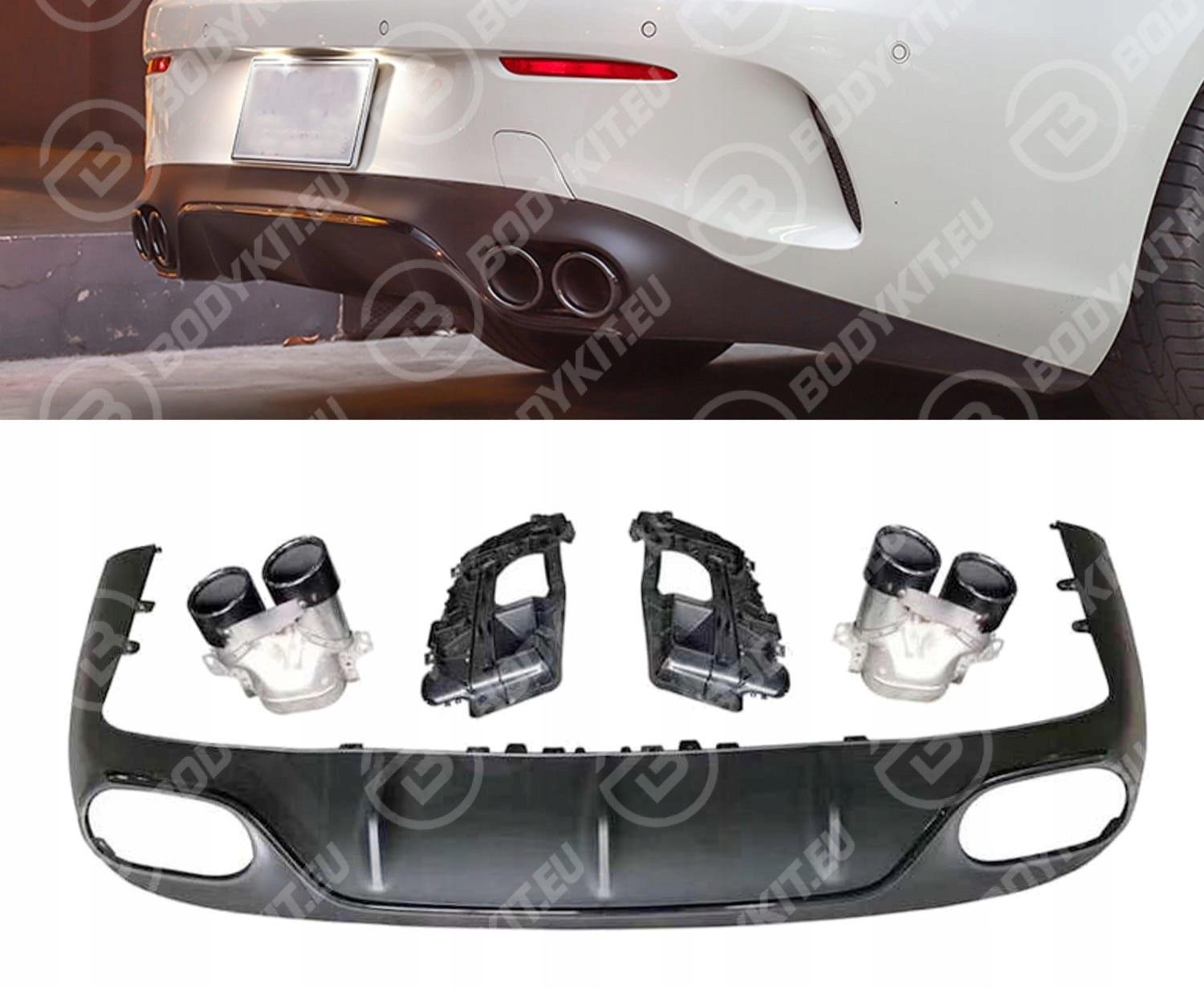 MERCEDES-E-coupe-cabrio-C238-E53-DYFUZOR-BLACK-Jakosc-czesci-zgodnie-z-GVO-P-zamiennik-o-jakosci-porownywalnej-do-oryginalu MERCEDES E-CLASS E53 COUPE C238 DIFFUSER BLACK 2018-2023 - Image 1