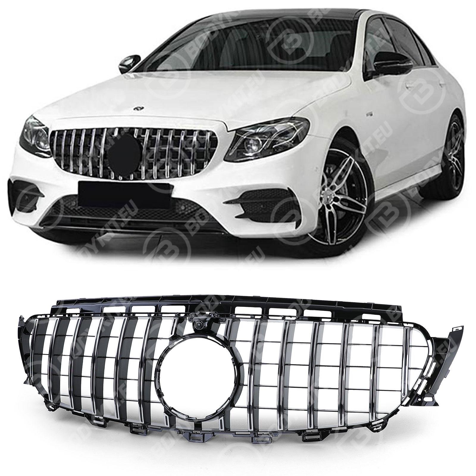 Sport-Kuehlergrill-Schwarz-Chrom-passt-fuer-Mercedes-E-W213-S213-C238-A238-16-20 MERCEDES E-CLASS W213 / S213 / C238 GRILL GT CHROME / BLACK - Image 1