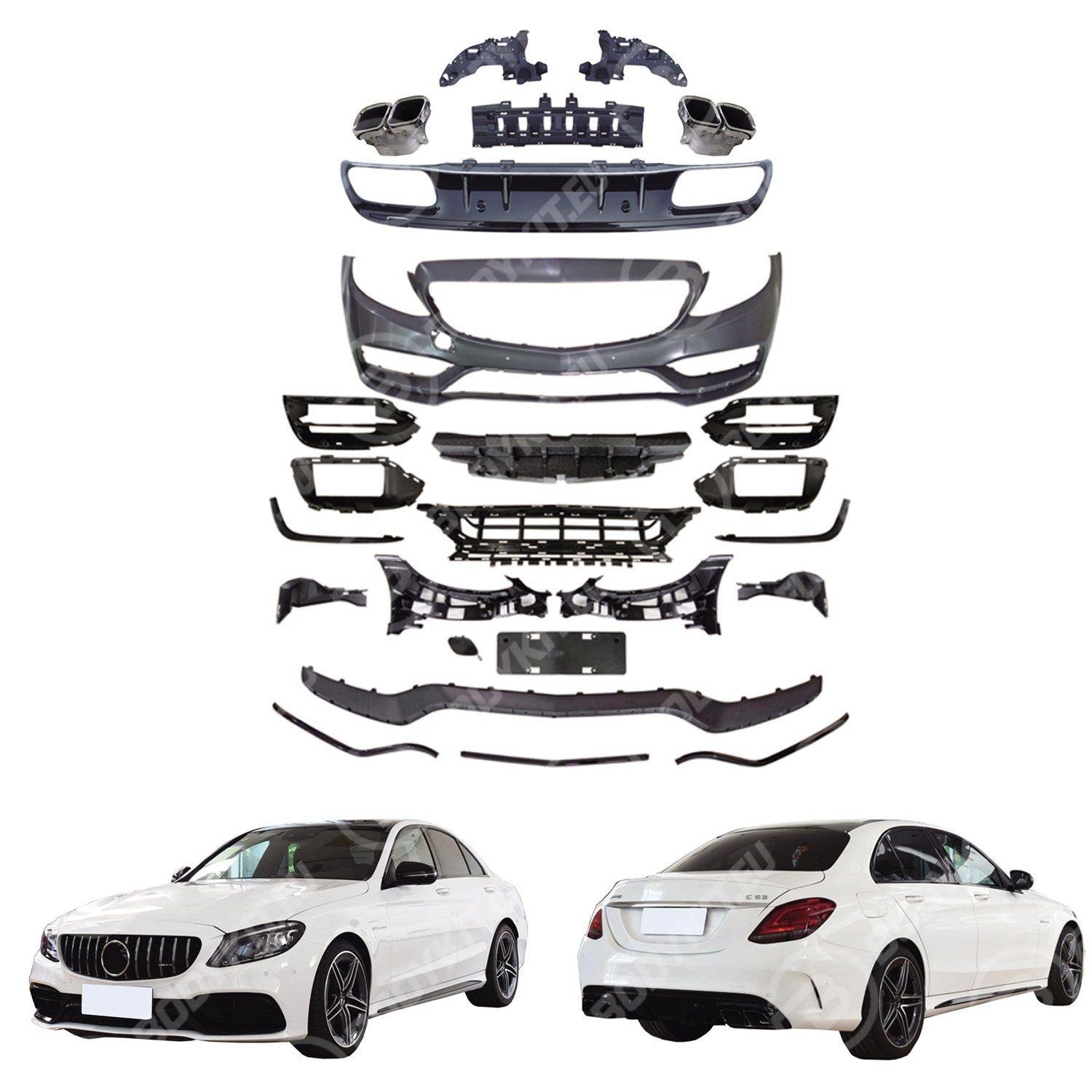 Suitable-for-Mercedes-Benz-C-Class-W205-2019-Upgrade-C63-Amg-Body-Kit MERCEDES W205 C63 BODYKIT FRONT + REAR - Image 1
