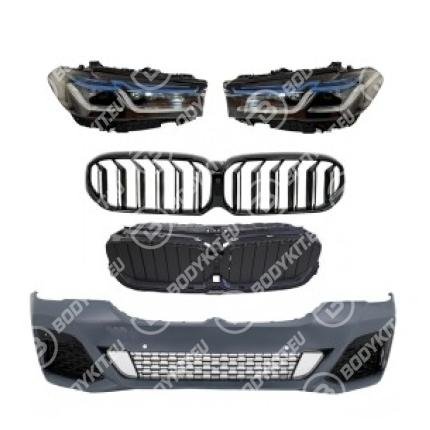 BMW 5 SERIES G30 M SPORT FRONT BUMPER + LAMPS 2017 UPGRADE TO 2023