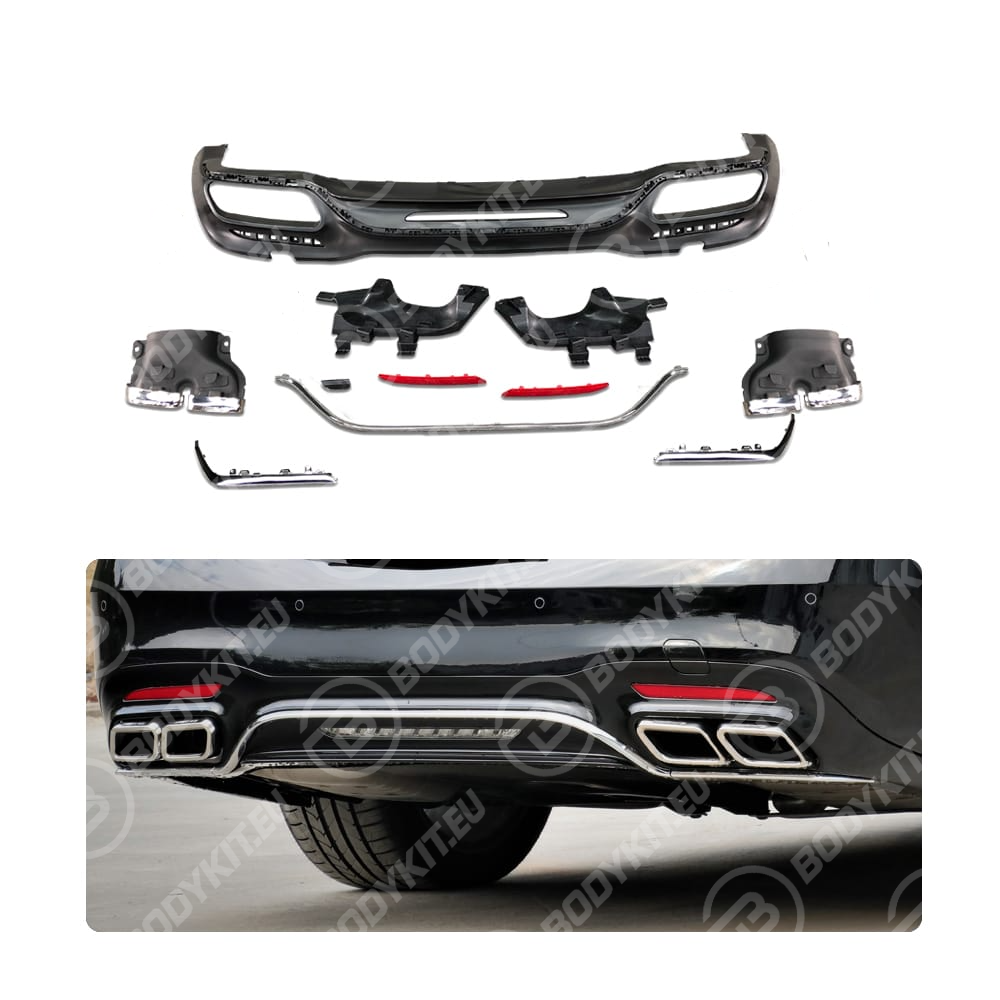 image-52 MERCEDES S-CLASS W222 S63 DIFFUSER CHROME / BLACK 2018-2020 - Image 1