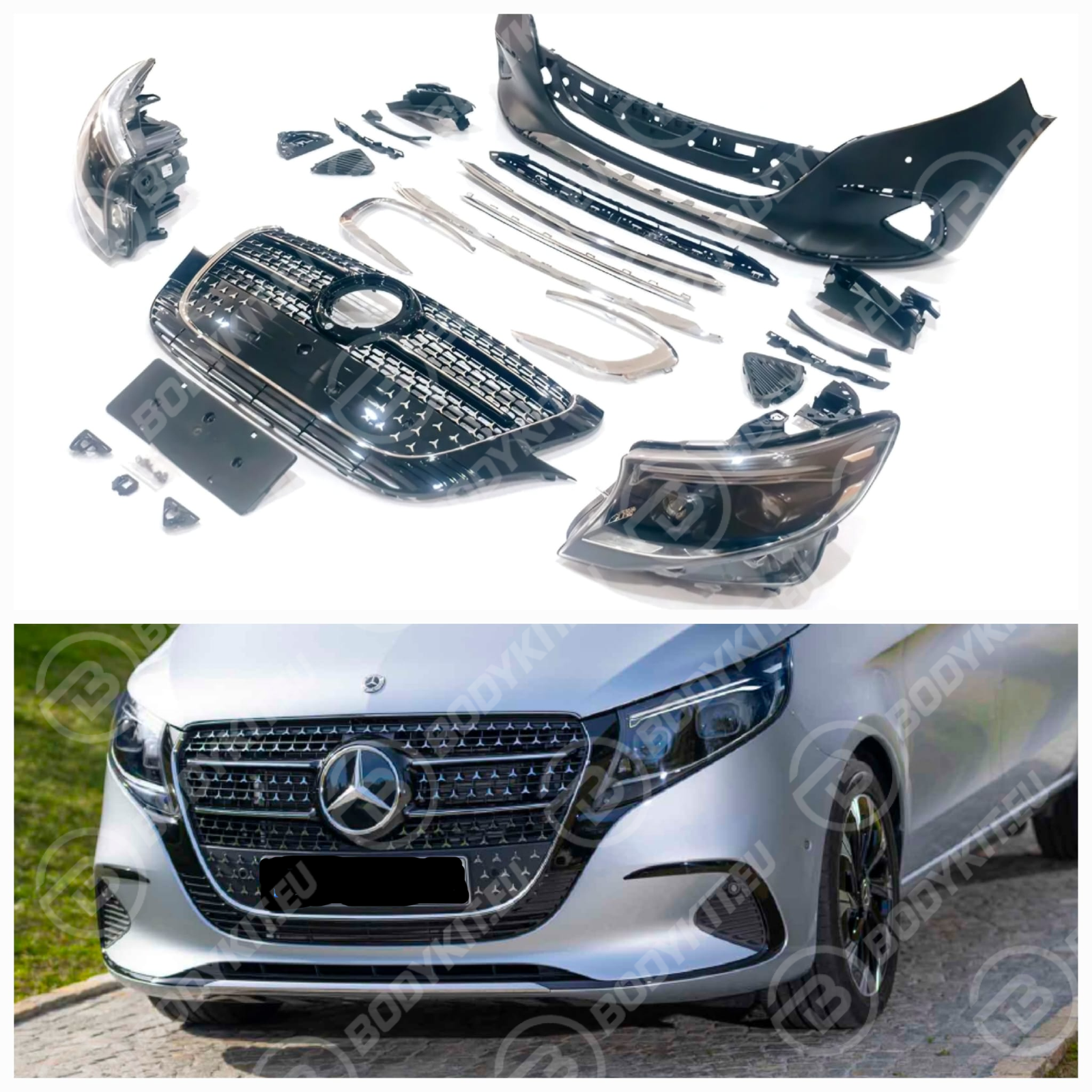 image-56 MERCEDES V-CLASS VITO W447 FRONT BUMPER + LAMPS AMG 2014-2024 - Image 1