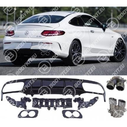 „MERCEDES C COUPE C205 C43 AMG“ GALINIS DIFUZORIUS, CHROMUOTAS