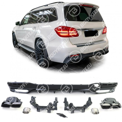 MERCEDES GLS X166 BLACK GLS63 DIFFUSER 2015-2019