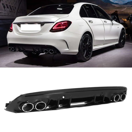 MERCEDES W205/S205 C43 AMG – CHROMOWANY DYFUZOR TYLNY