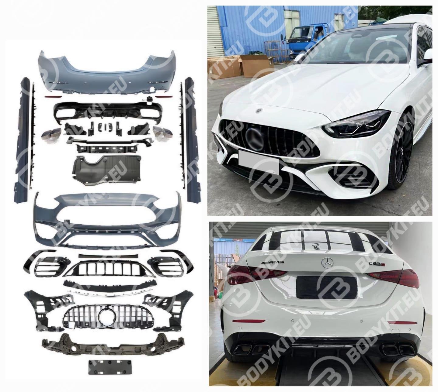 MERCEDES W206 C63 KIT CARROZZERIA ANTERIORE + POSTERIORE + MINIGONNE MERCEDES W206 C63 KIT CARROZZERIA ANTERIORE + POSTERIORE + MINIGONNE