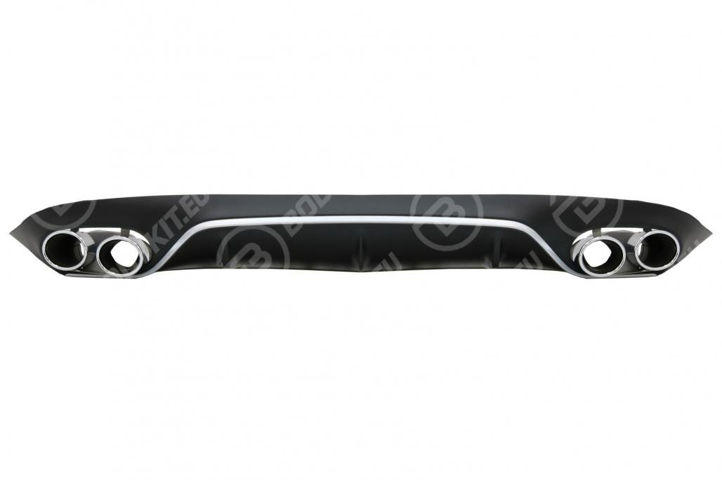 rear-diffuser-and-exhaust-tips-for-mercedes-e-class-c238-a238-amg-sport-line-coupe-cabrio-2016-e53-design-silver-edition-1 MERCEDES E-CLASS E53 COUPE C238 DIFFUSER CHROME 2018-2023 - Image 1